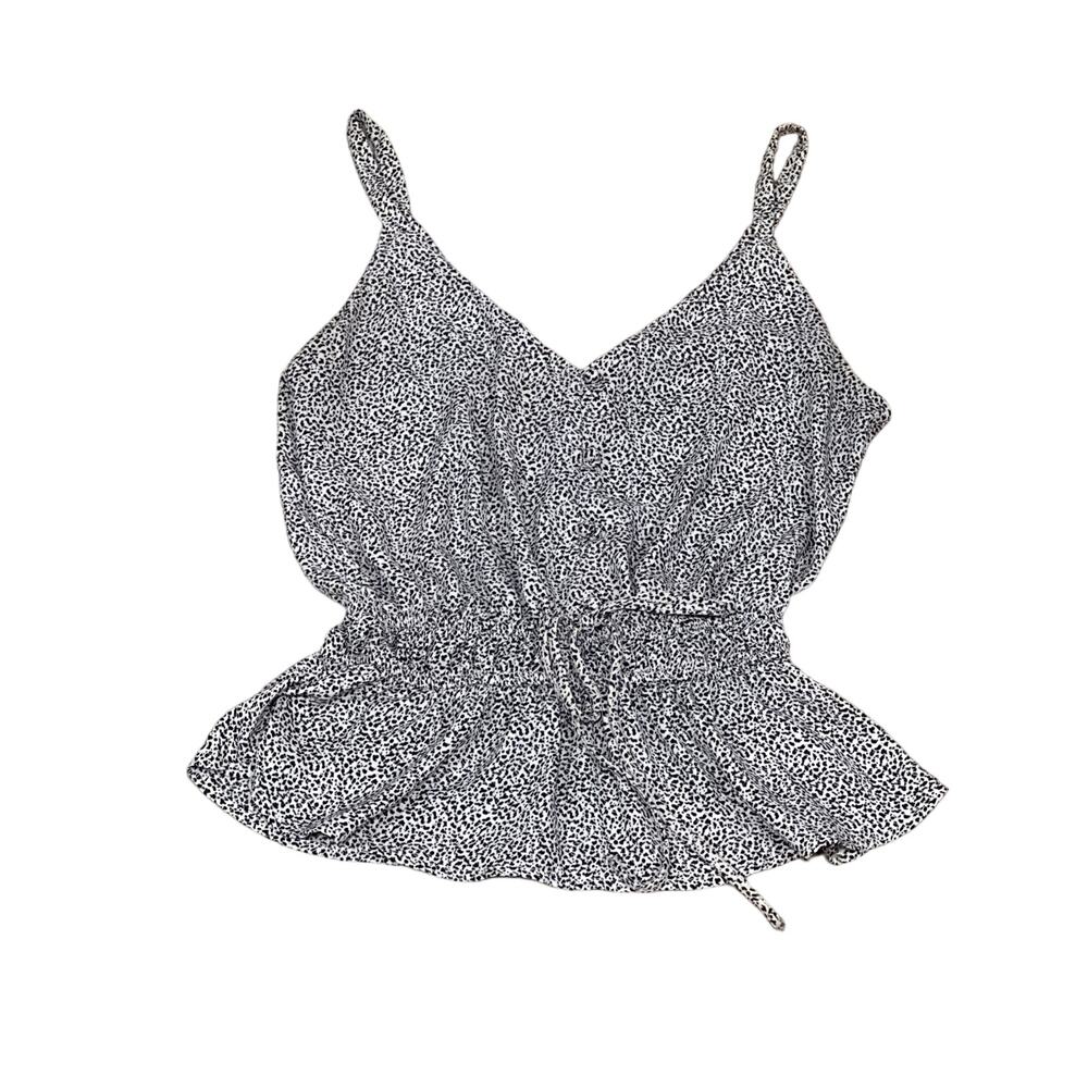 Sienna Sky Black and White Spotted Peplum Cami